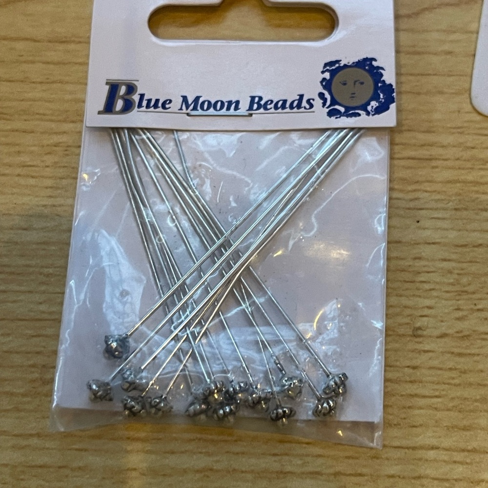 Blue Moon Beads Silver Tone Head Pins Jewelry Crafting